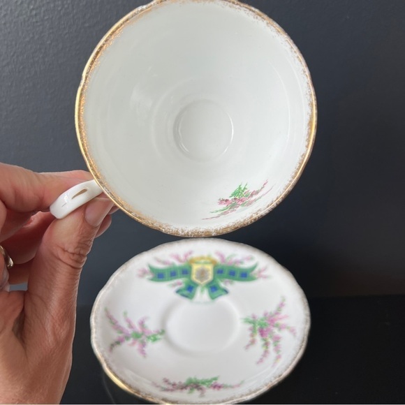 Black Watch Tartan Teacup Saucer 48th Highlanders Saucer Nemo Me Impune Lacessit - Picture 2 of 9